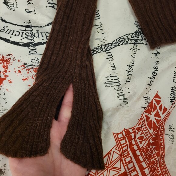 Monteau Los Angeles Deep Brown Ribbed Cardigan - Picture 9 of 10